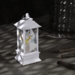 Декоративный светильник "Белый фонарик", 13х5.5х5.5 см, работает от батареек (в компл.), цвет свечения тёпло-белый