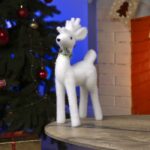 Рождественская фигура  "Белый олень", 30х16х9 см, 18 LED, фиксинг, работает от батареек, цвет свечения тёпло-белый