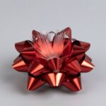 Украшение для упаковки подарков "Бант-звезда",  10 см, LED, мерцание, цвет красный, цвет свечения мульти