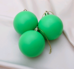 Набор ёлочных шаров  "Матовый", d-5,5 см, 3 шт, пластик, цвет зелёный