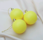 Набор ёлочных шаров  "Матовый", d-5,5 см, 3 шт, пластик, цвет жёлтый