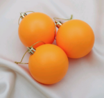 Набор ёлочных шаров "Матовый", d-5,5 см, 3 шт, пластик, цвет оранжевый