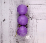 Набор ёлочных шаров "Матовый", d-5,5 см, 3 шт, пластик, цвет фиолетовый