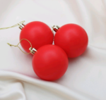 Набор ёлочных шаров "Матовый", d-5,5 см, 3 шт, пластик, цвет красный