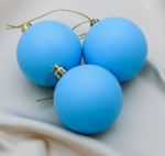 Набор ёлочных шаров "Матовый", d-5,5 см, 3 шт, пластик, цвет голубой