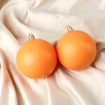Набор ёлочных шаров  "Матовый",  d-8 см, 2 шт, пластик оранжевый 4298877