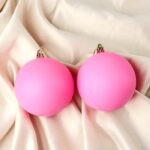 Набор ёлочных шаров  "Матовый" , d-8 см, 2 шт, пластик, цвет розовый