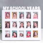 Фоторамка пластик на 15 фото "Мои школьные годы",  4х6 см, цвет белый, 25х28 см, пластик