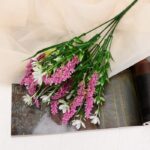 Цветы искуственные букет "Глициния с мелкими цветочками", l - 32 см, цвет микс, пластик