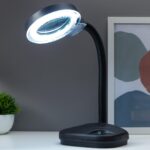 Лампа-лупа для творчества, 52*17*14 см, цвет черный, пластик, стекло