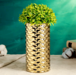 Ваза настольная "Хелен", 9*9*19 см, цвет золото,  керамика