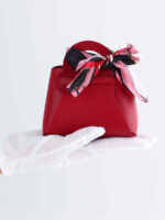 Подарочная упаковка "Сумочка", 13*12*5,5 см, цвет красный, искусственная кожа, текстиль