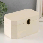 Шкатулка под роспись "Скошенные углы", замок пряжка, 20*12*11 см, необработанное дерево